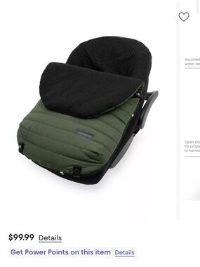 Little Unicorn Olive Green and Black Infant Car Seat Footmuff